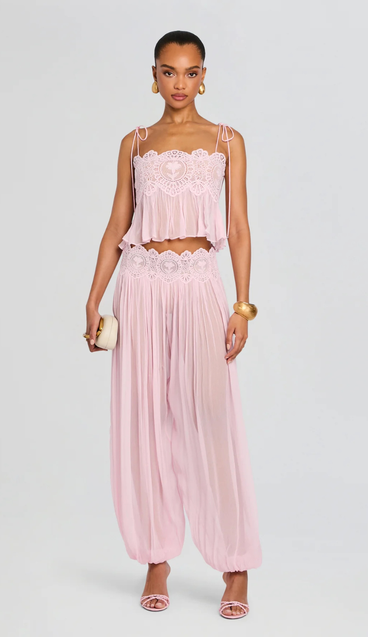 Aena Pink Palazzo Pants Set