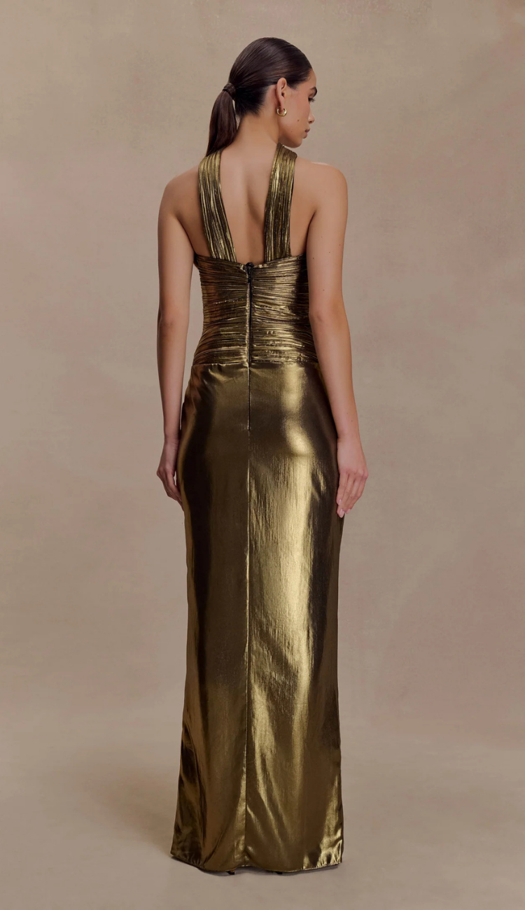 Henley Plissé Maxi Dress