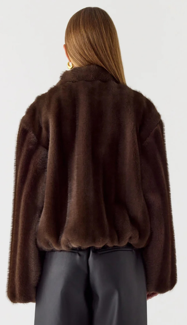 Nylla Faux Fur Brown Jacket