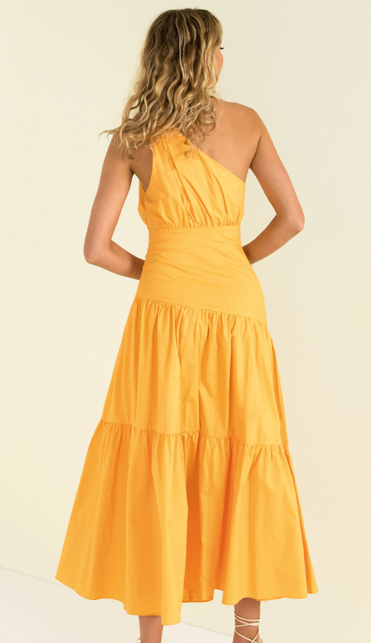 Paris One-shoulder Dress in Sunshine