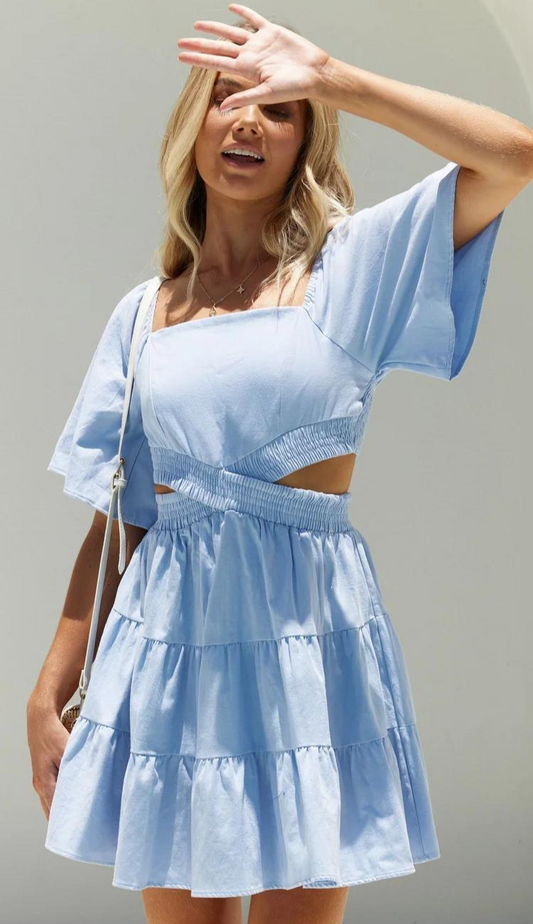 Elsie Light Blue Mini Dress