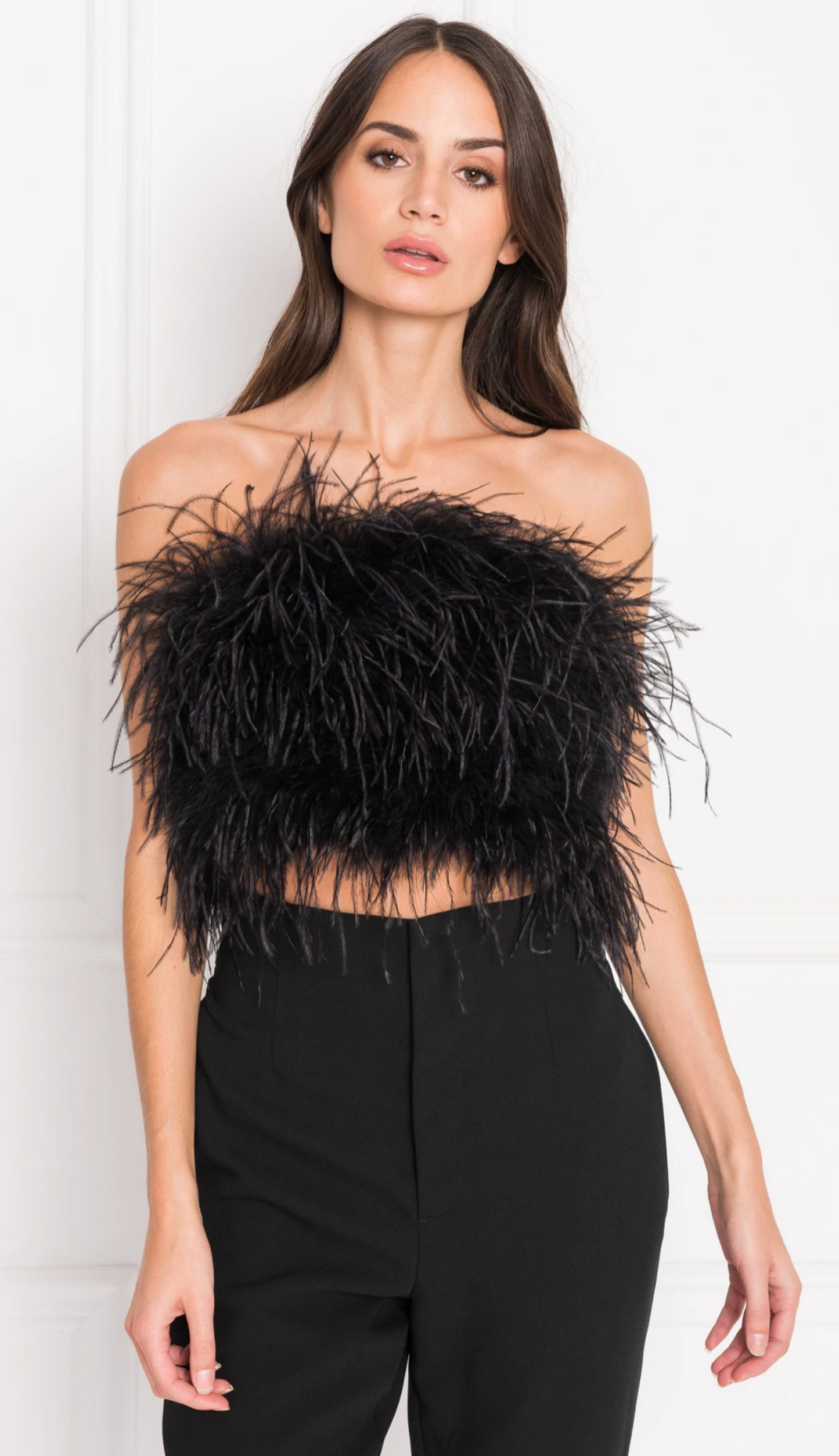 Patty Bustier de Plumes in Black