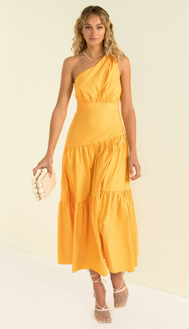 Paris One-shoulder Dress in Sunshine