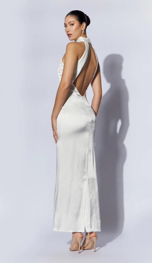 Eda White Backless Dress