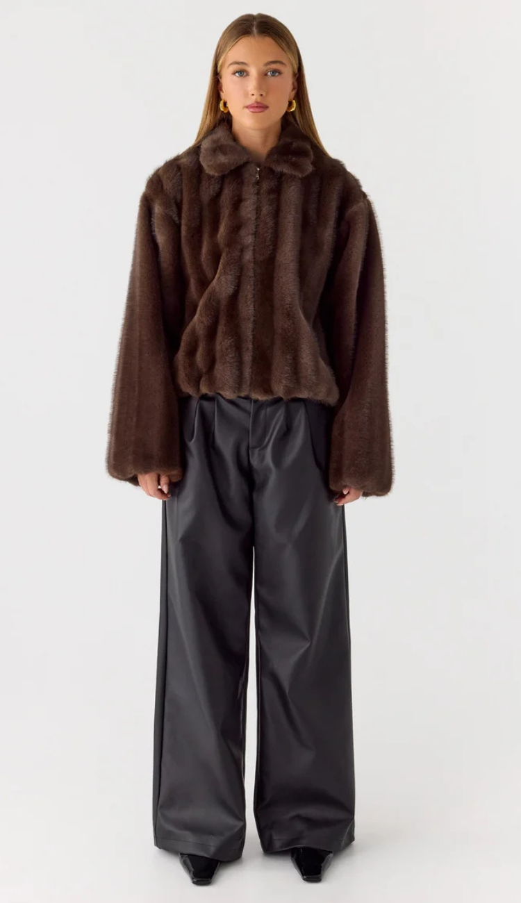 Nylla Faux Fur Brown Jacket