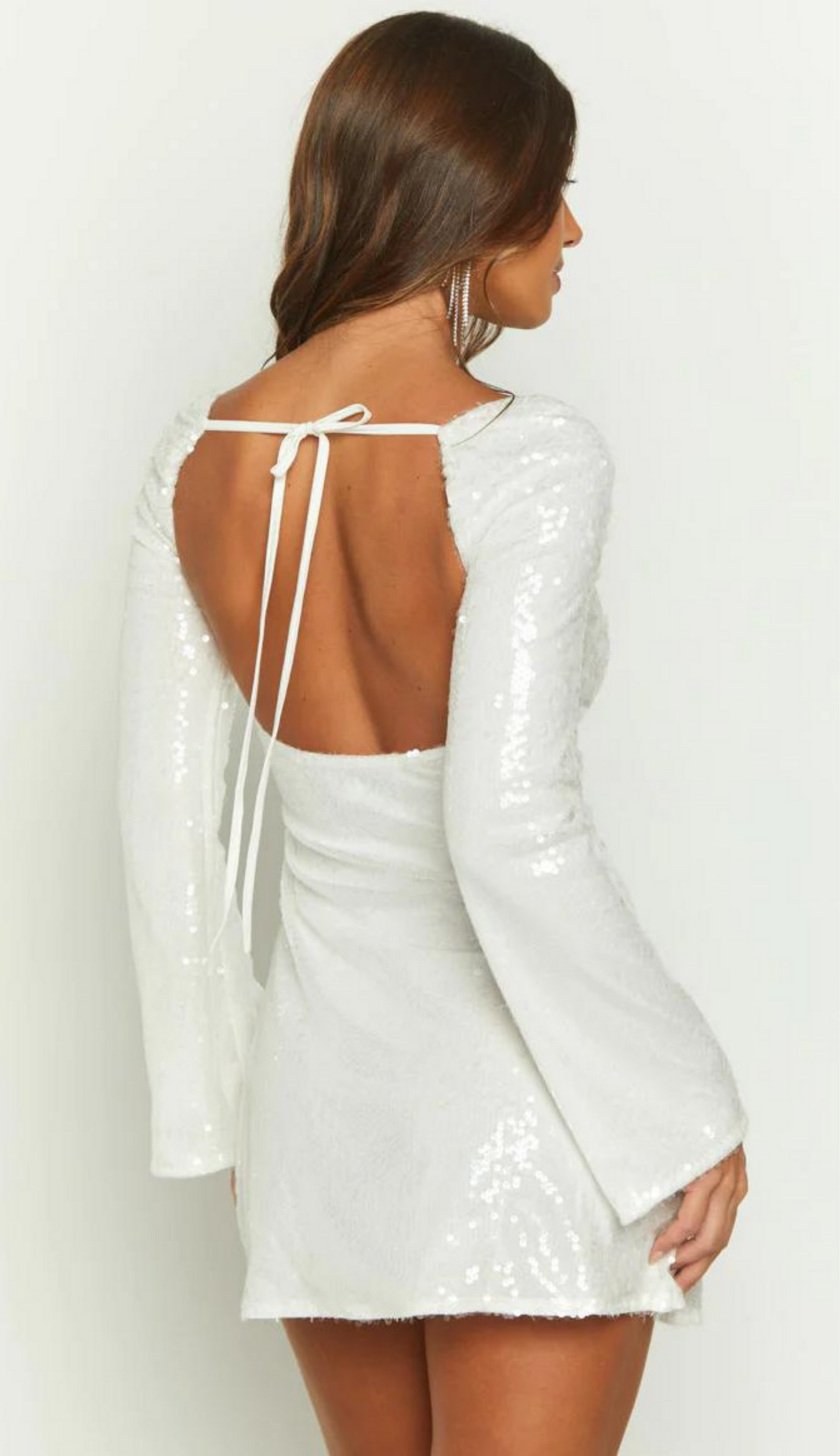 Jaid White Sequin Mini Dress