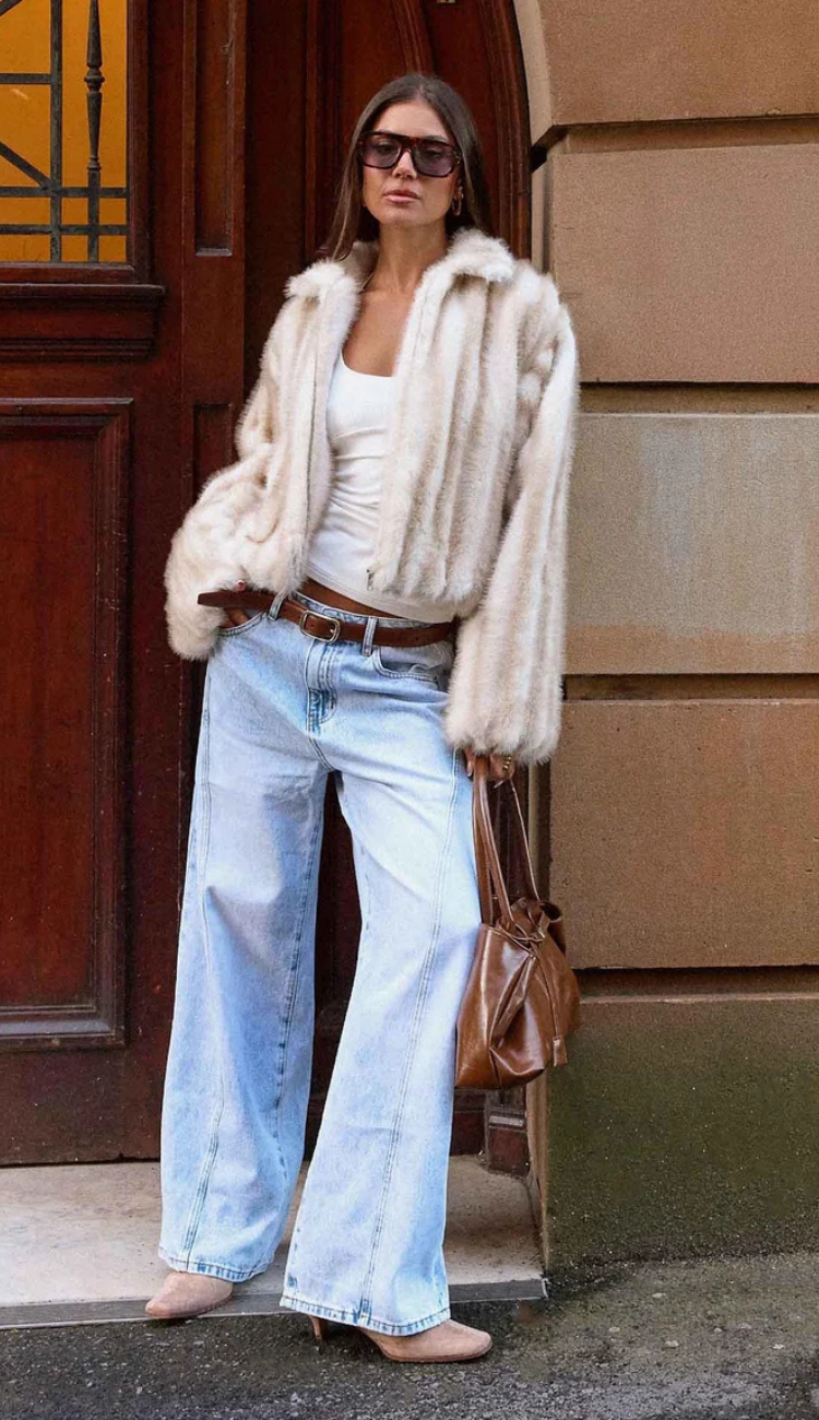 Nylla Faux Fur Ivory Jacket