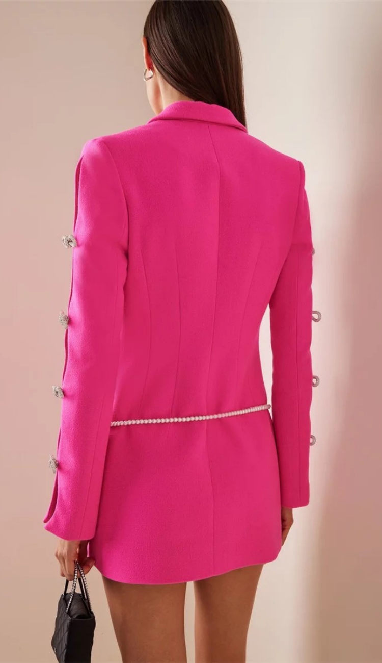 Marella Blazer Dress in Hot Pink