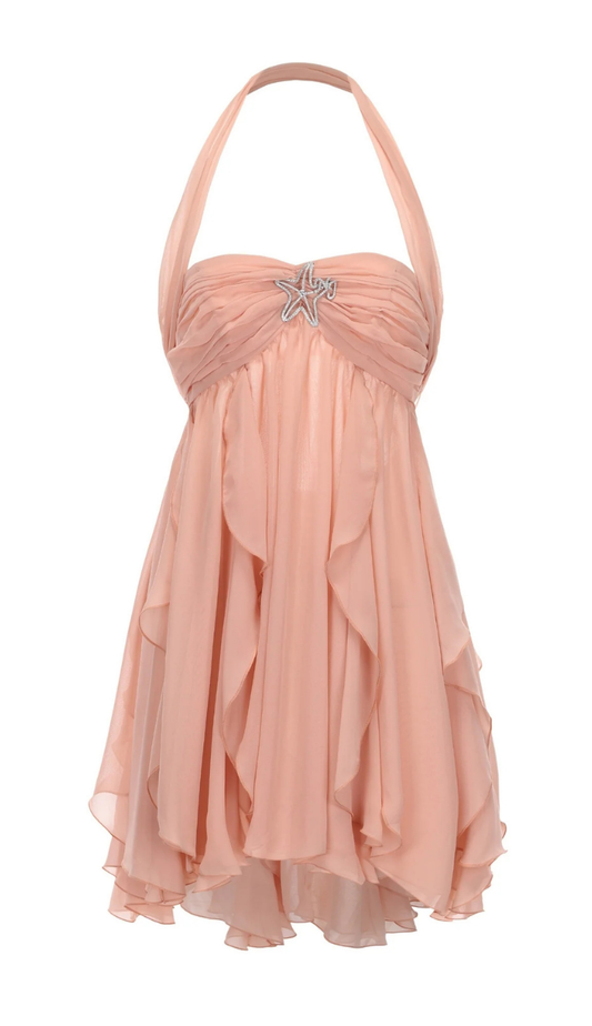 Tavira Peach Mini Dress