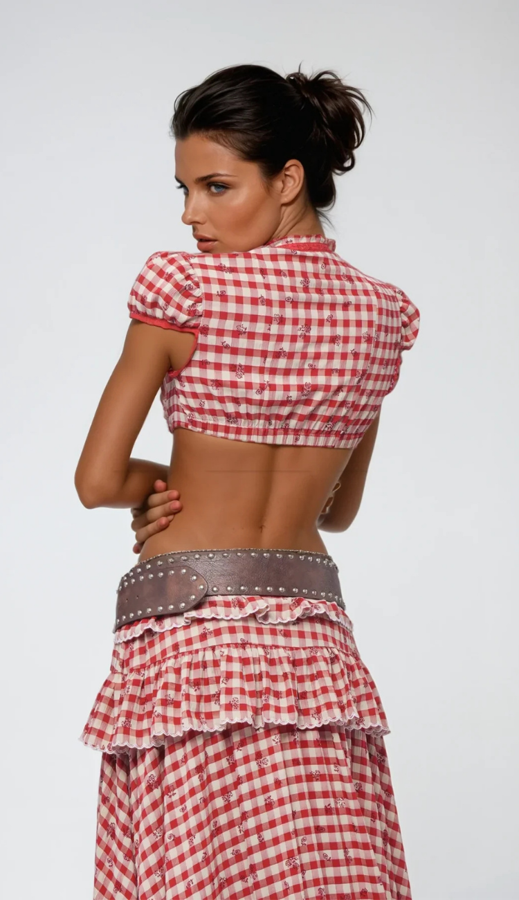 Pearl Gingham Skirt Set