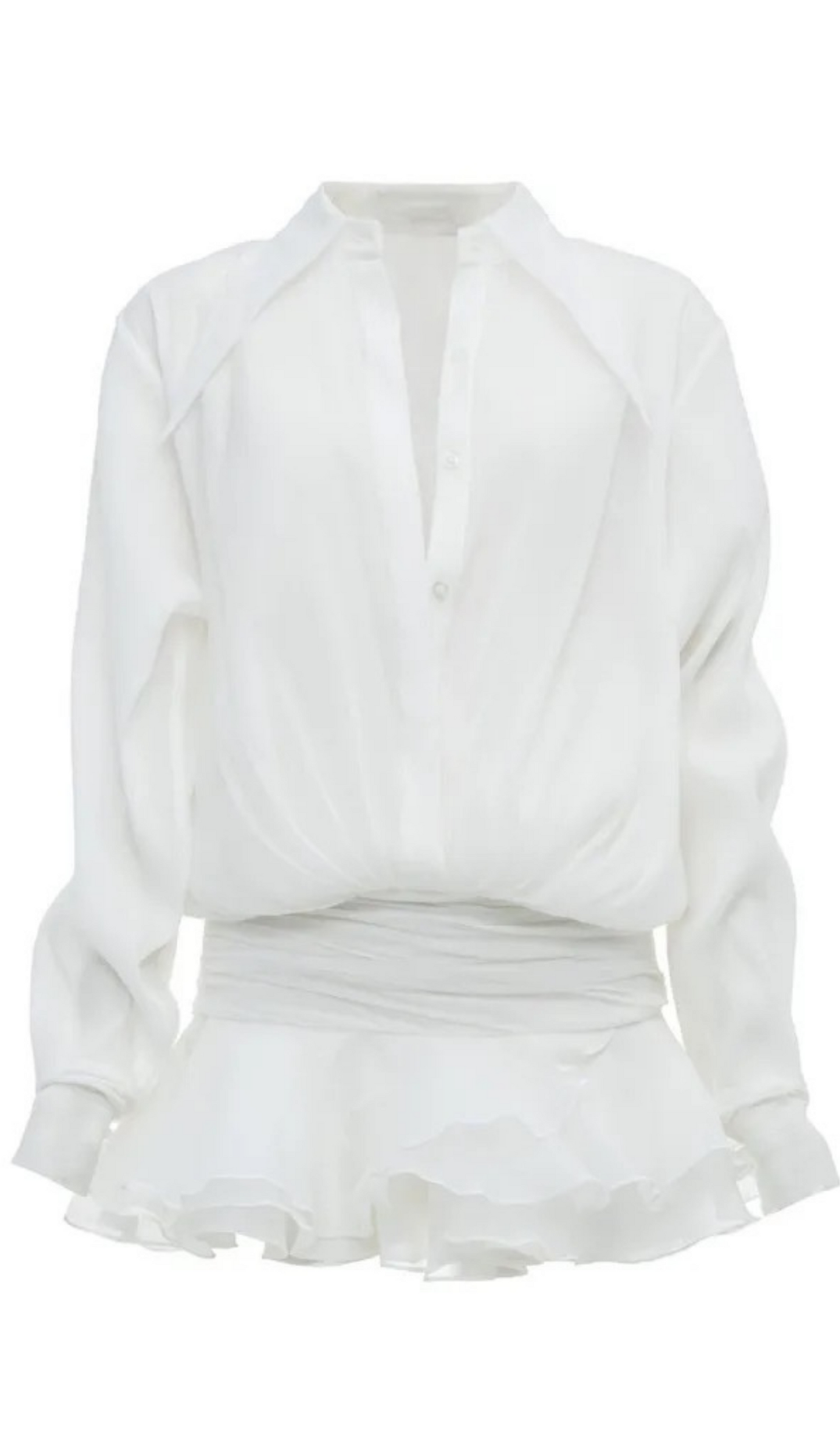 Yika White Shirt Mini Dress