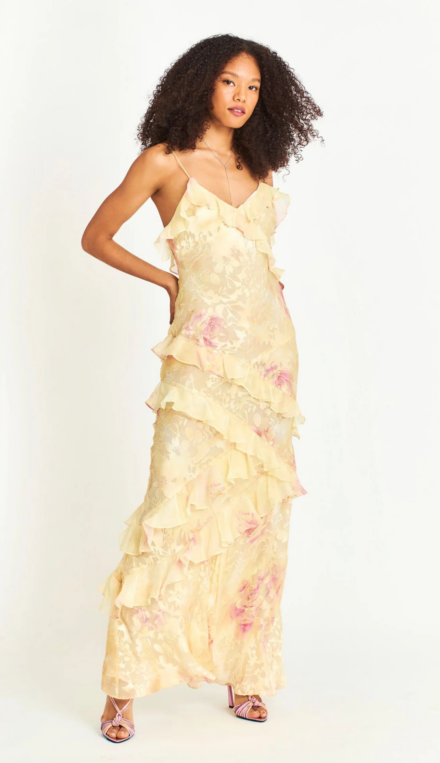 Dannae Yellow Floral Maxi Dress