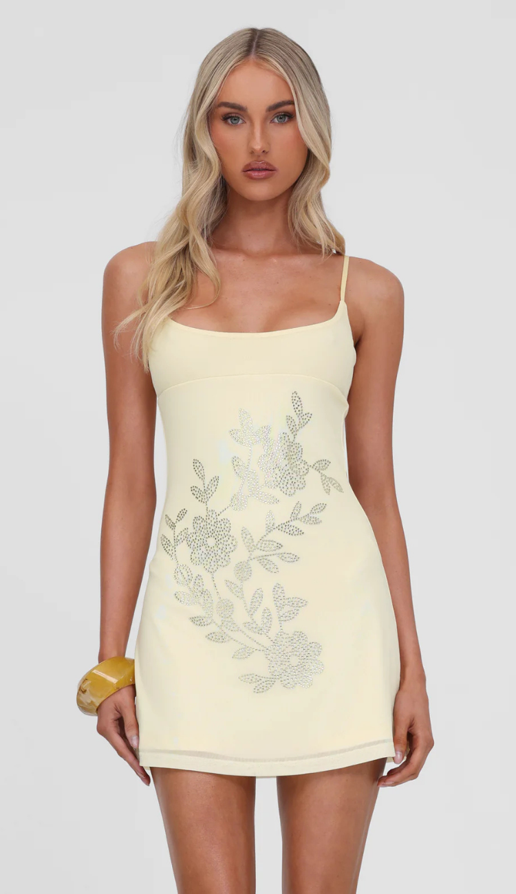 Keya Yellow Mini Dress