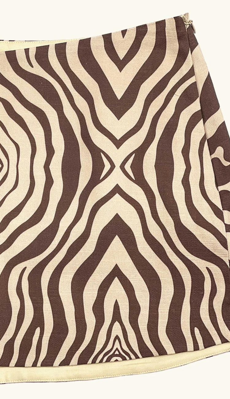 Brown Zebra Mini Skirt