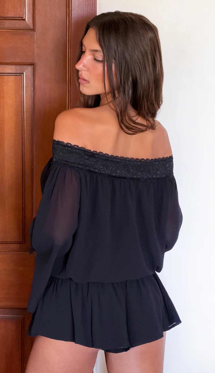 Yane Black Playsuit