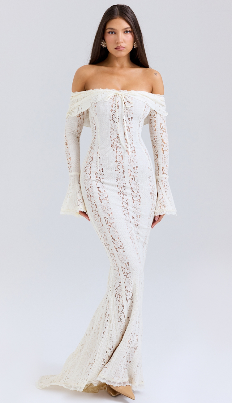 Kaelis White Lace Maxi Dress Velar Official Kaelis White Lace Maxi Dress Velar Official