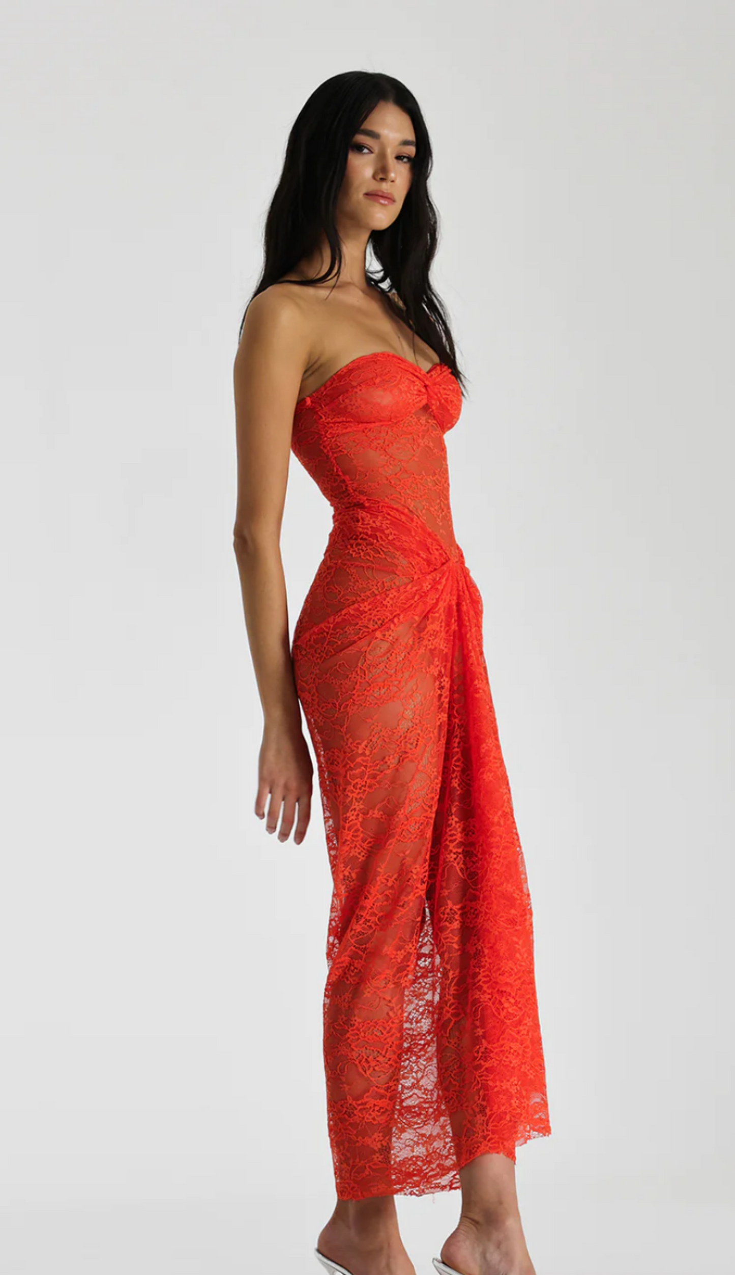 Franka Tangerine Lace Dress