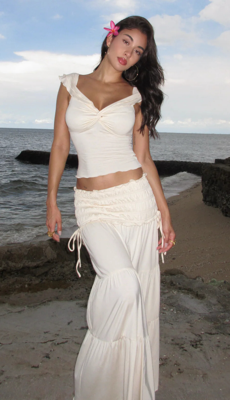 Linda Cream Skirt Set