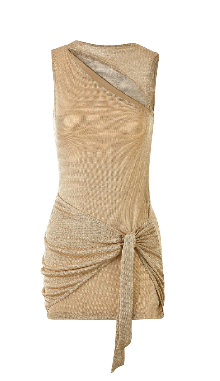 Nurit Gold Mini Dress