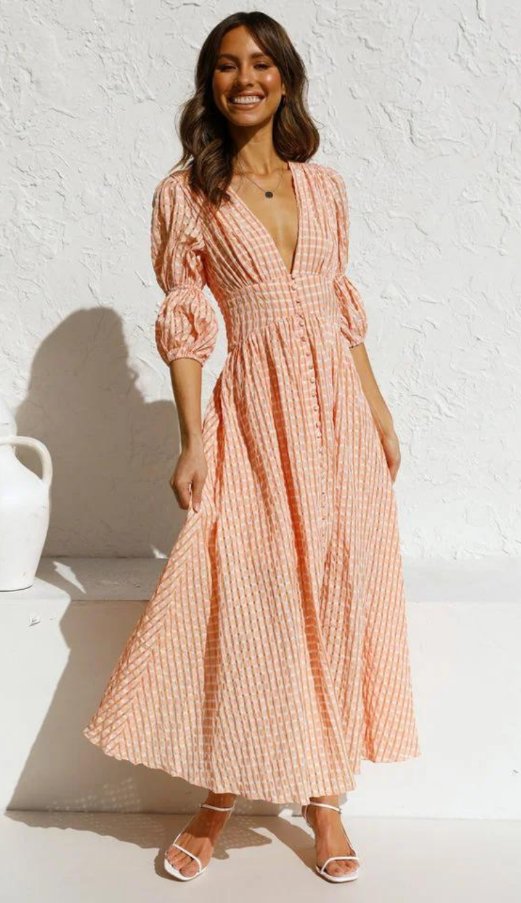 Leire Tangerine Maxi Dress