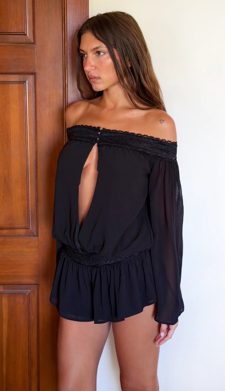 Yane Black Playsuit