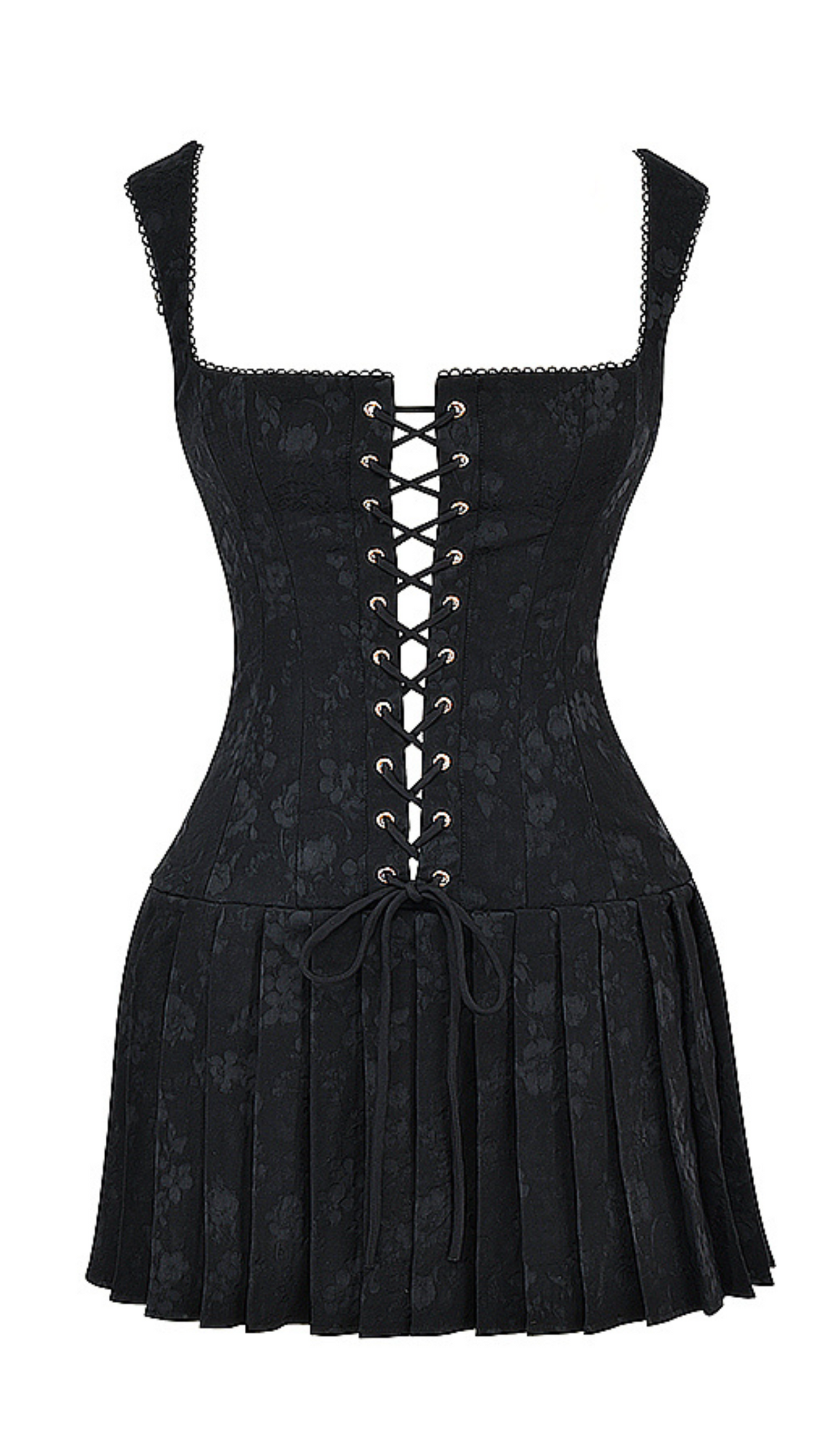 Fox Black Pleated Mini Dress