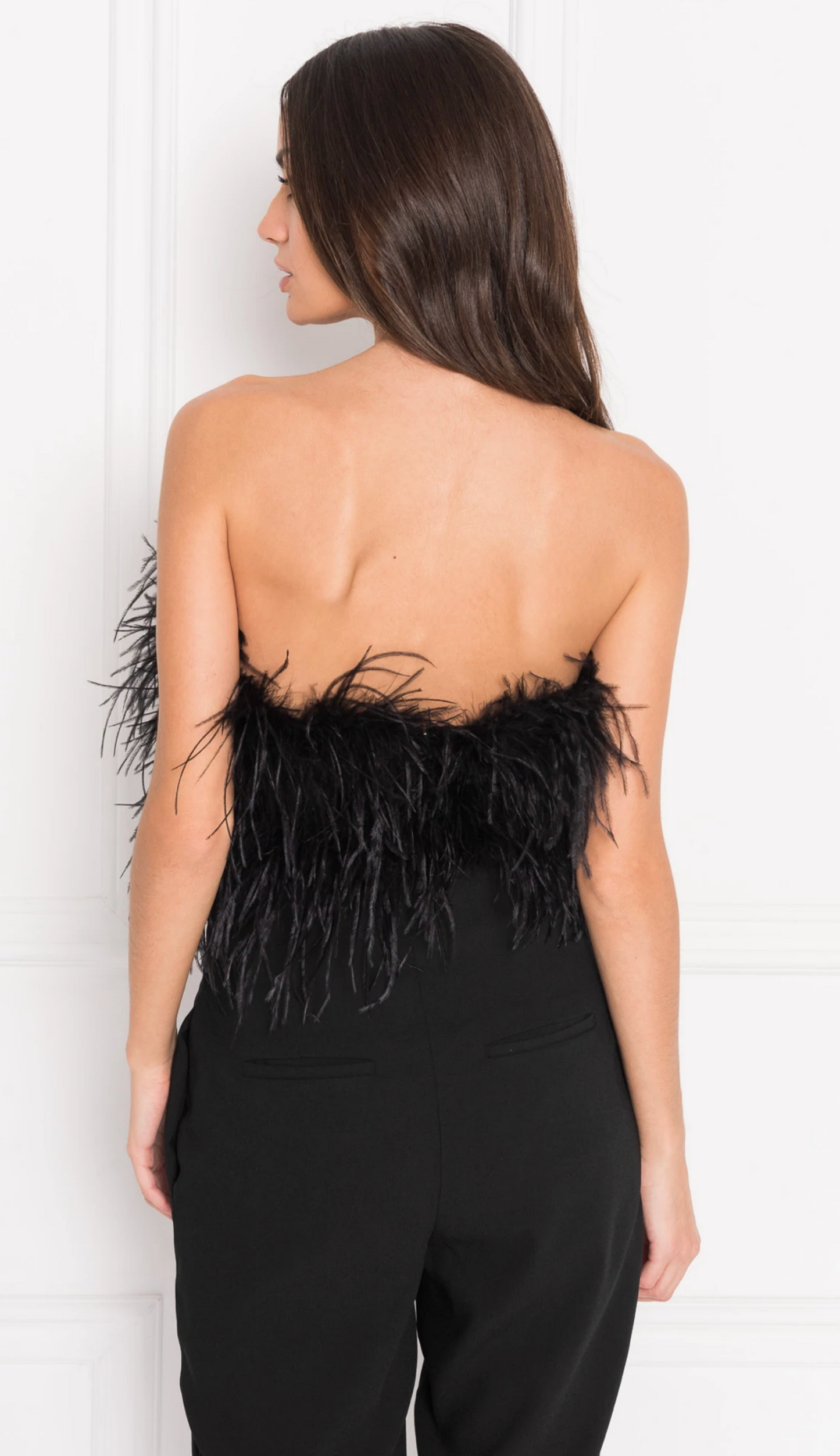 Patty Bustier de Plumes in Black