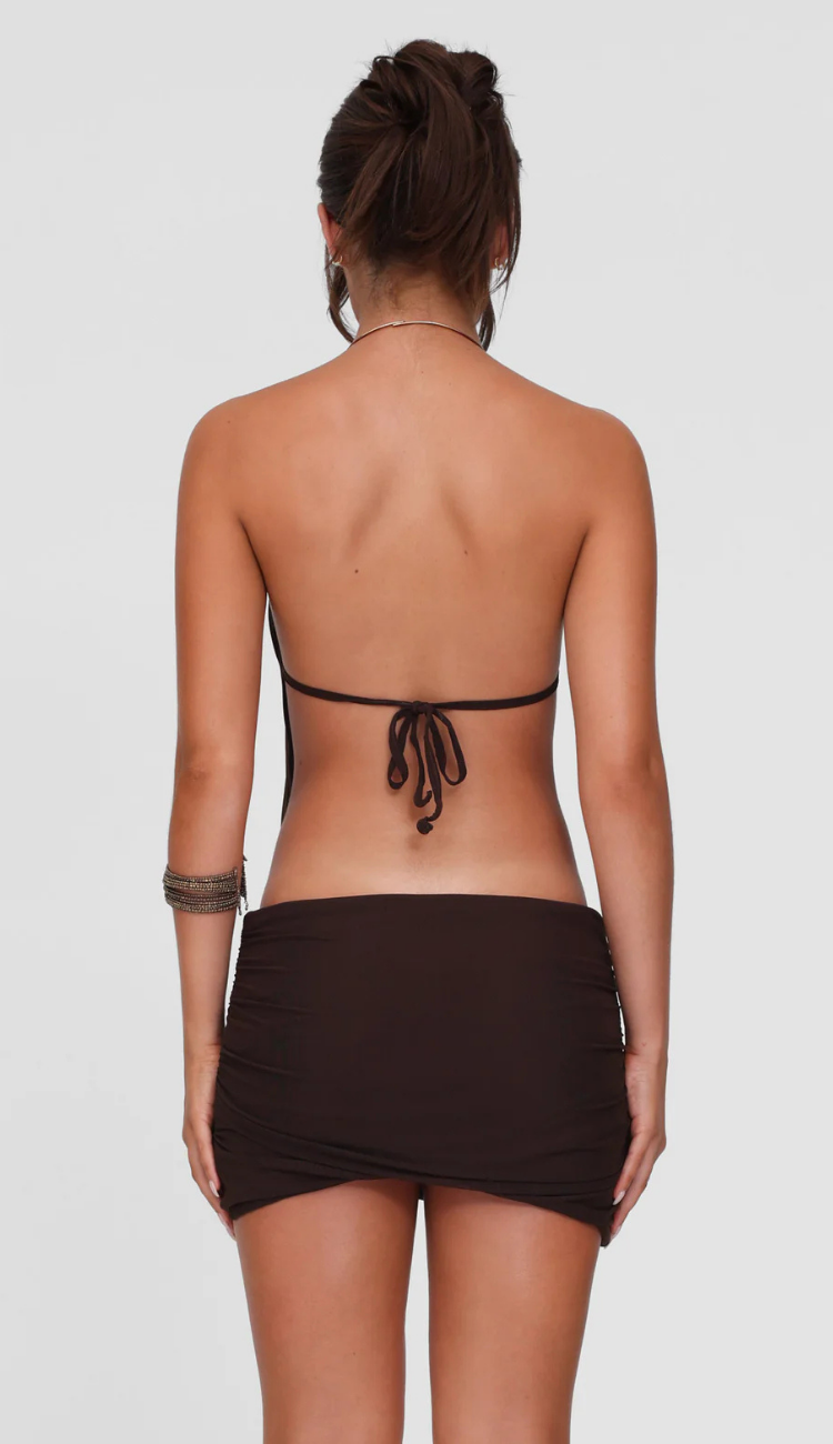 Kynlee Brown Mini Dress