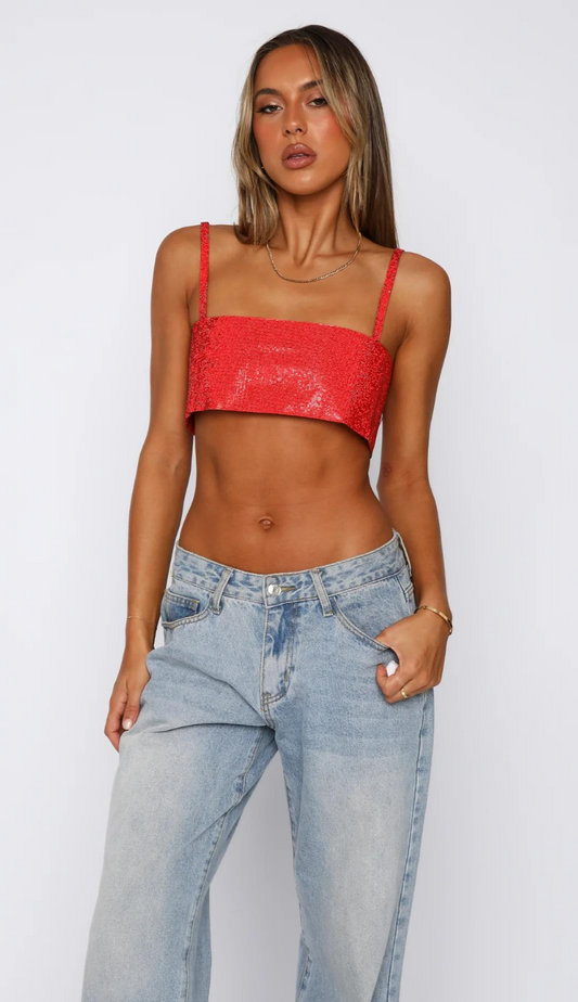 Red rhinestone top