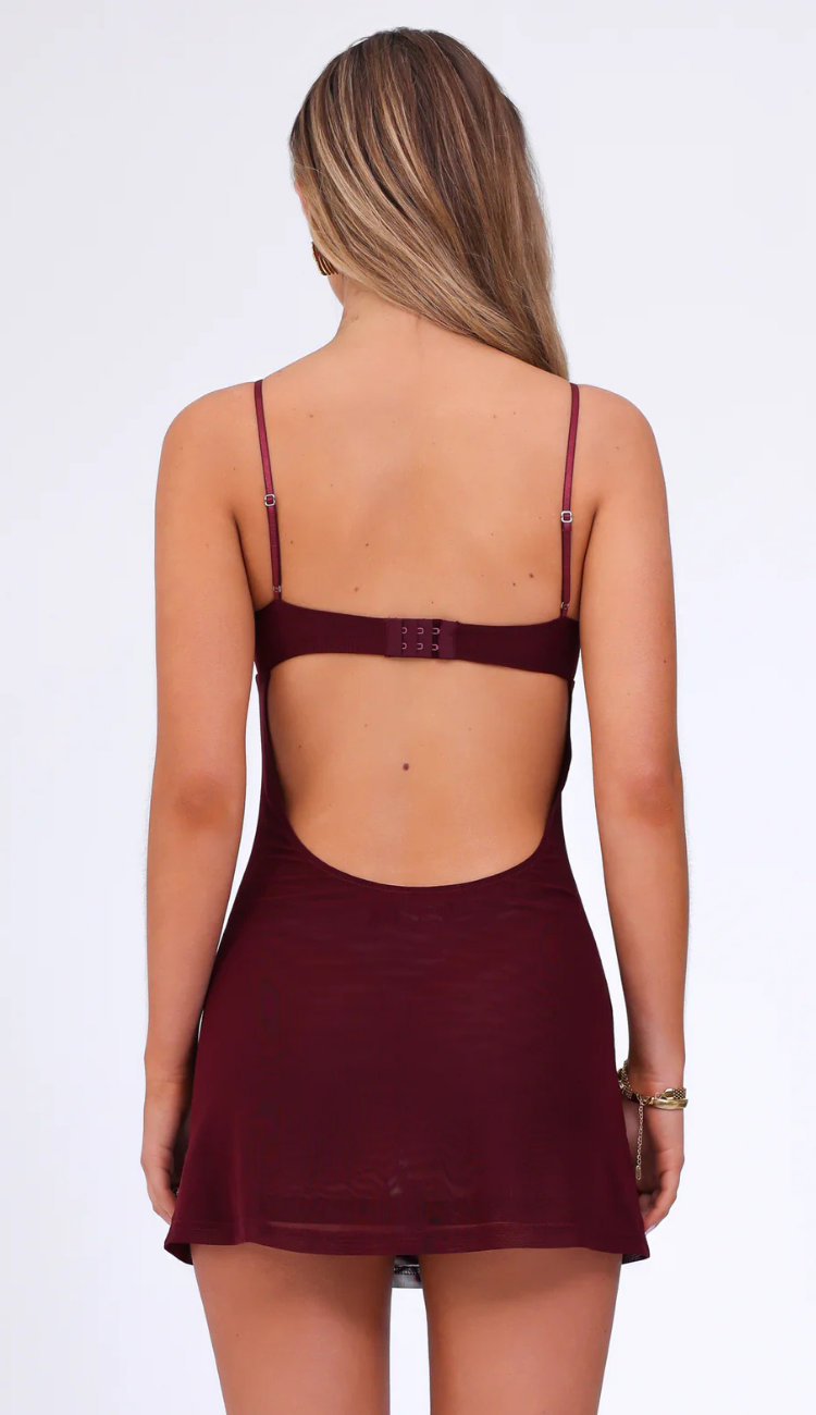 Keya Burgundy Mini Dress