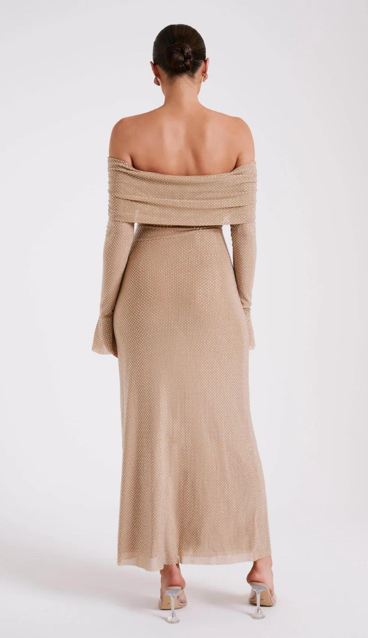 Delilah Nude Diamant Maxi Dress