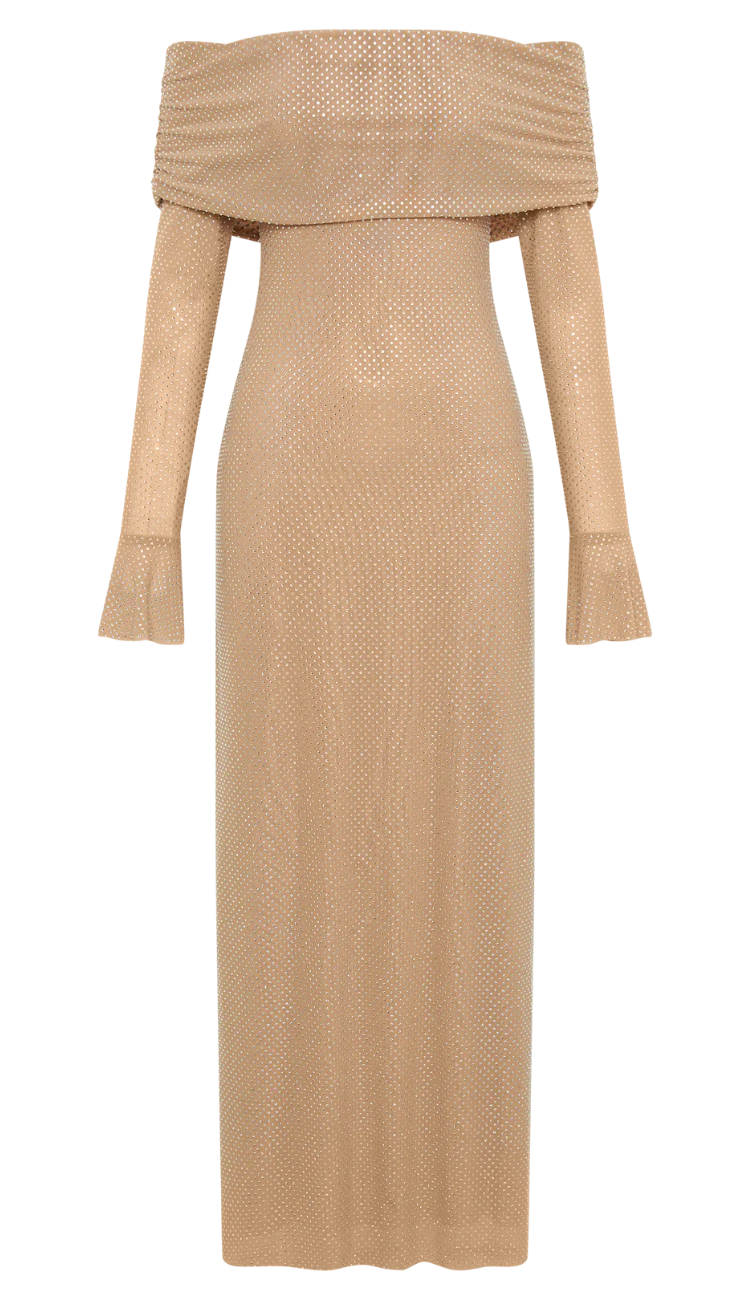 Delilah Nude Diamant Maxi Dress