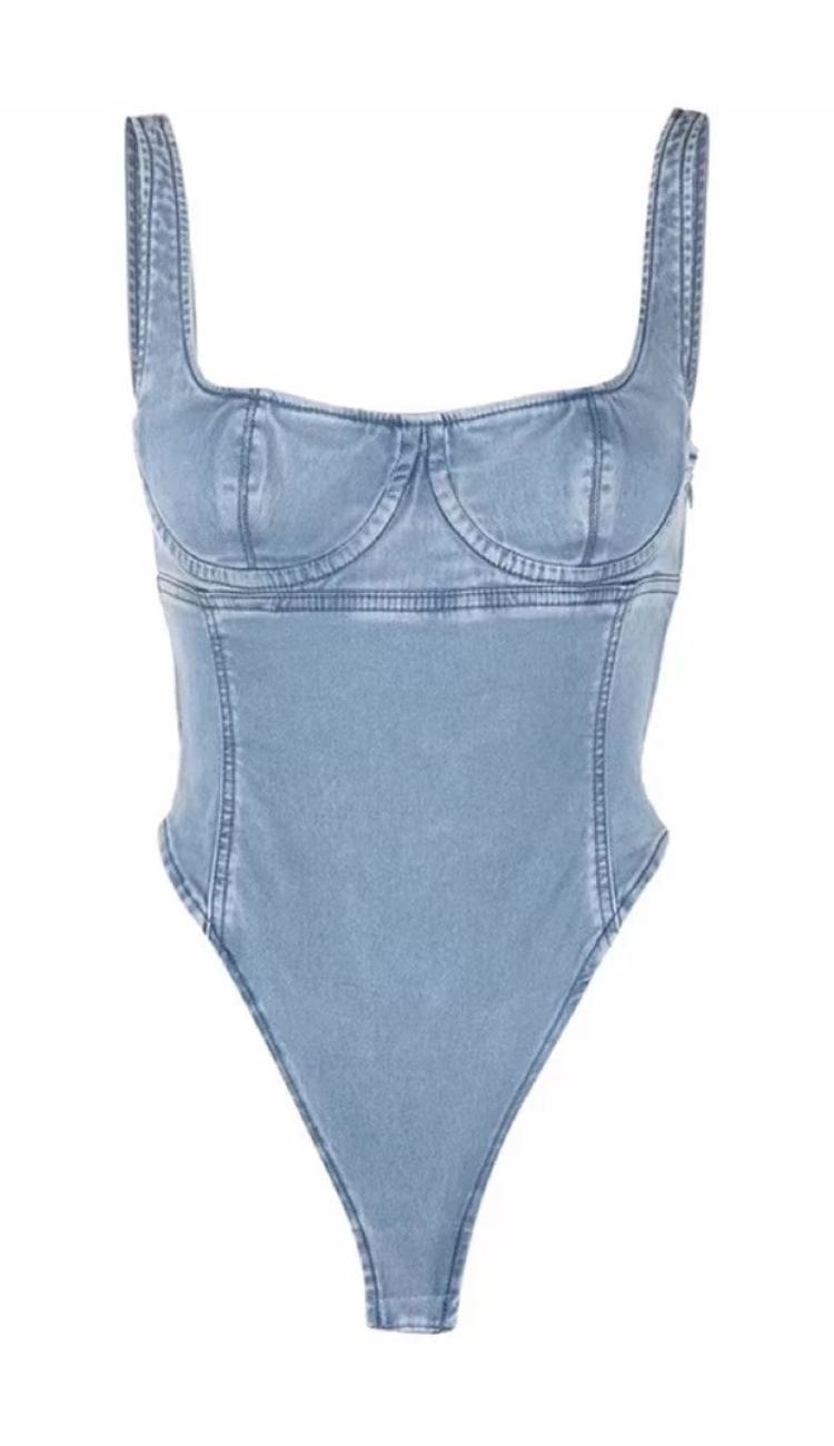 Naila Denim Denim Bodysuit