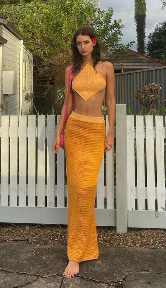 Senya Orange Crochet Set