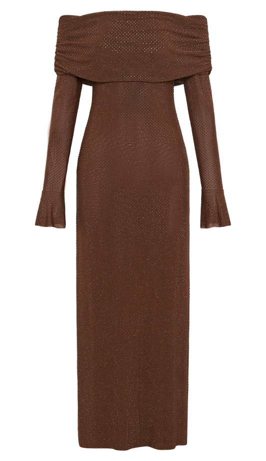 Delilah Brown Diamant Maxi Dress