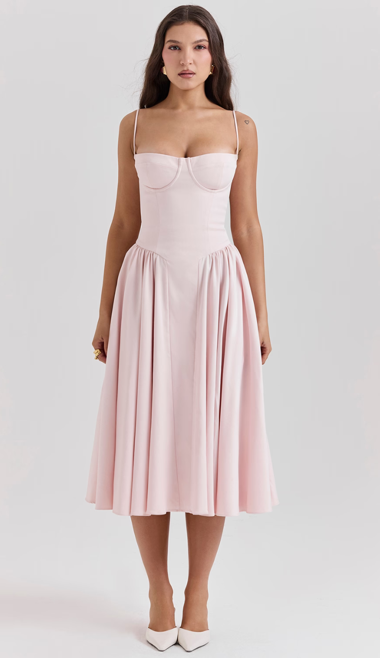 Wyatt Pink Midi Dress