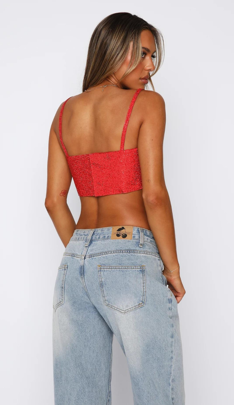 Red rhinestone top