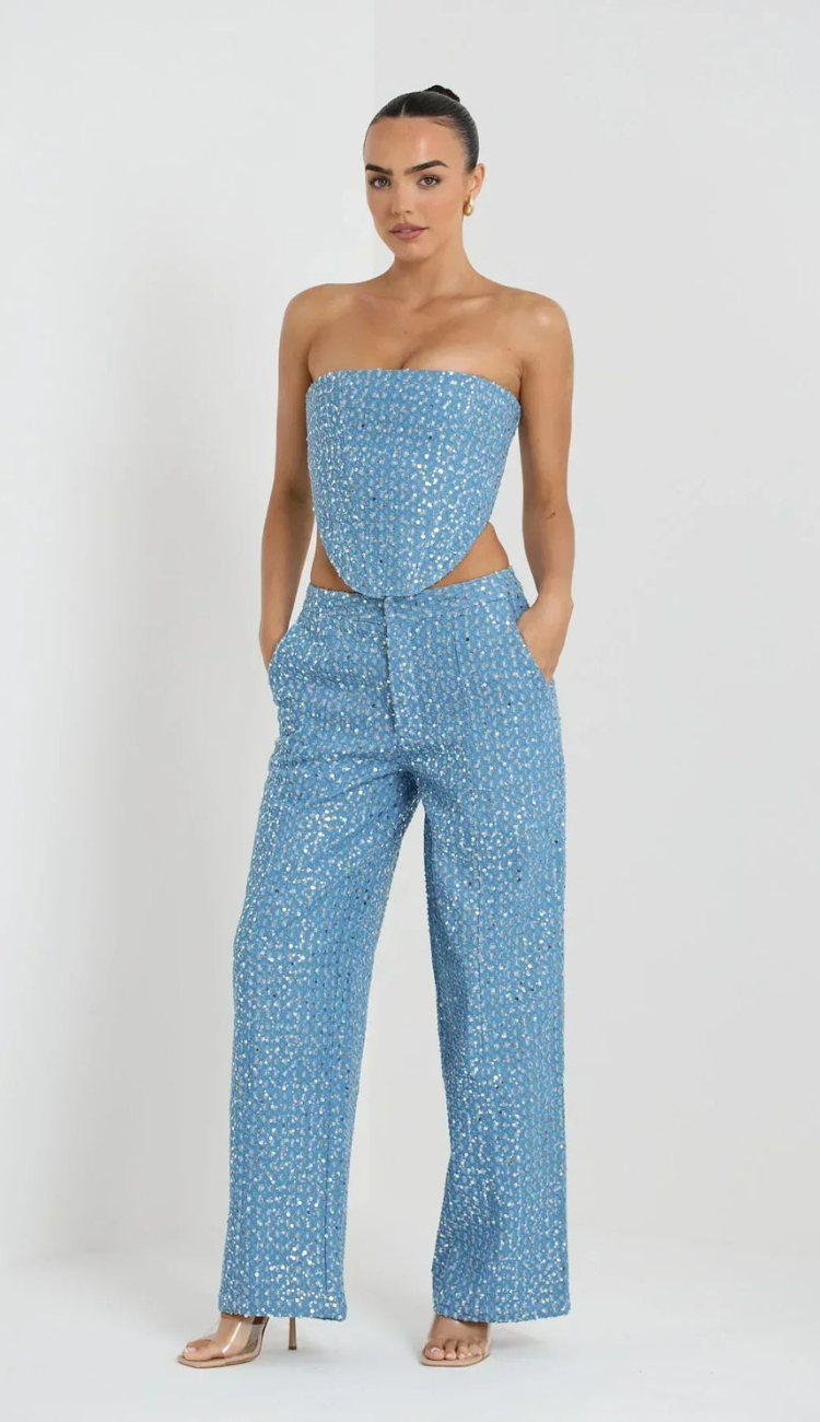 Brielle Sequin Denim Set