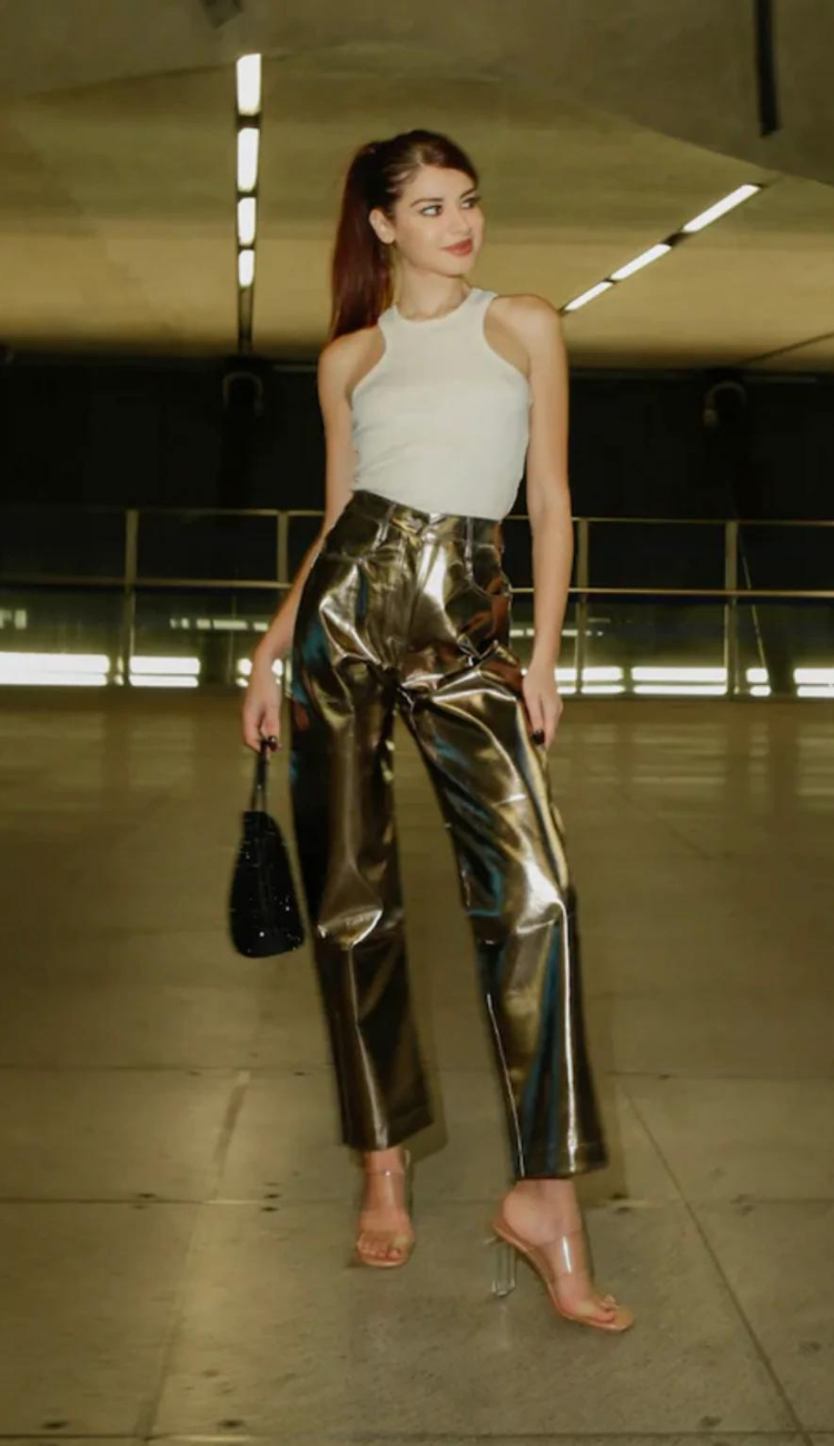 Mena Roxo Charcoal Metallic Pants