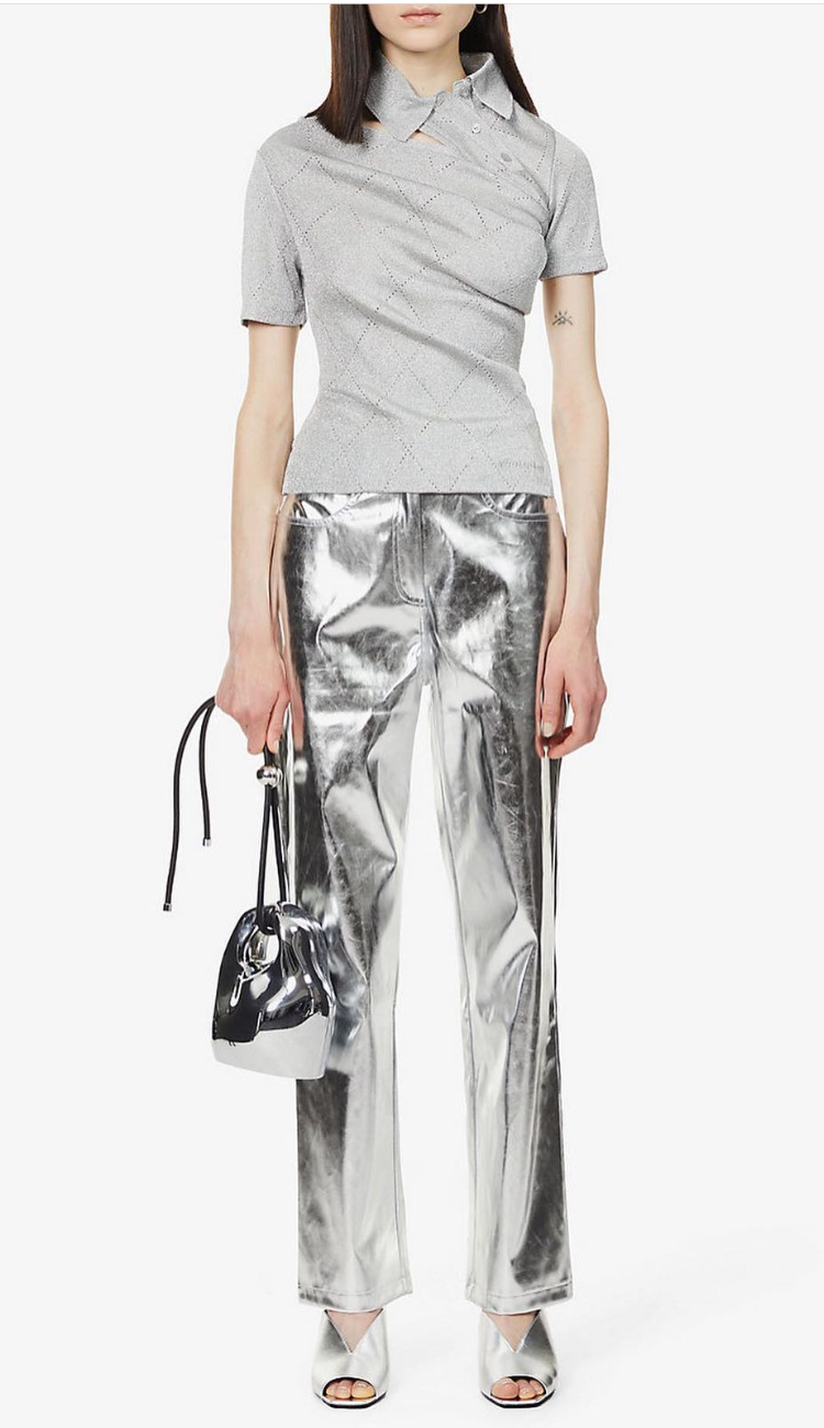 Mena Roxo Silver Metallic Pants