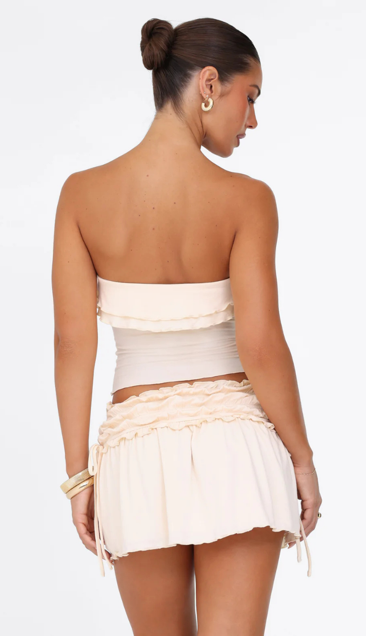 Rita Cream Mini Skirt Set