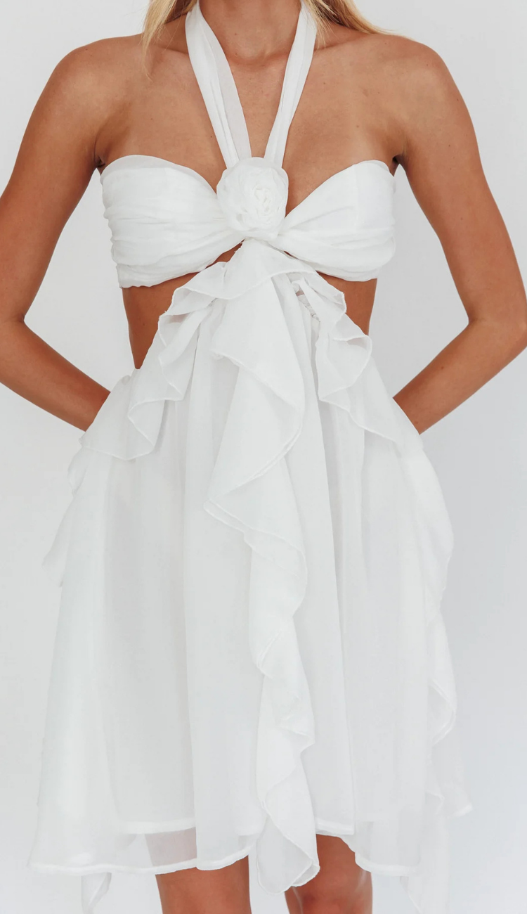 Milla White Ruffle Mini Dress