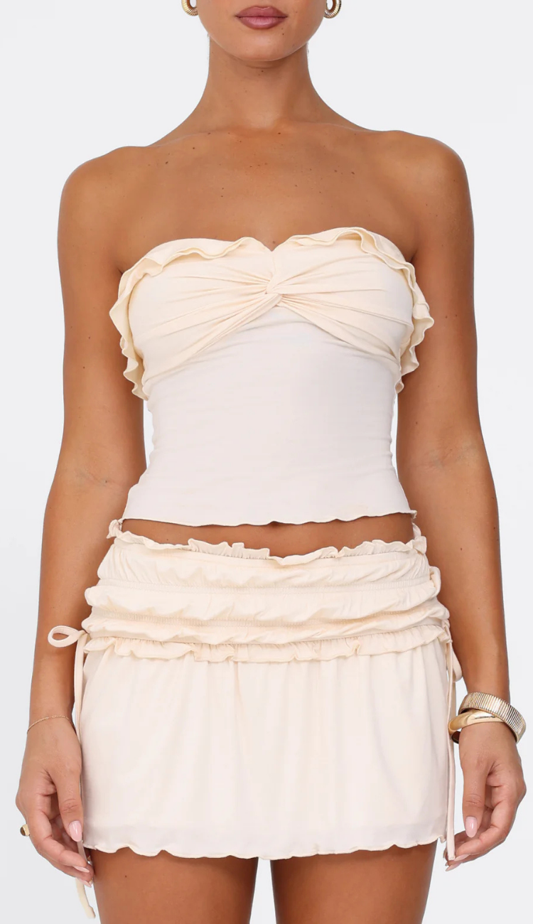 Rita Cream Mini Skirt Set