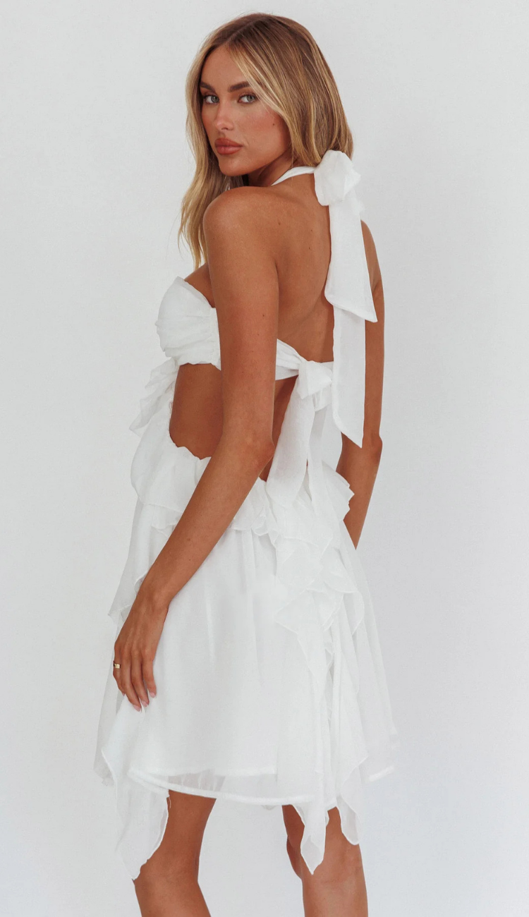 Milla White Ruffle Mini Dress