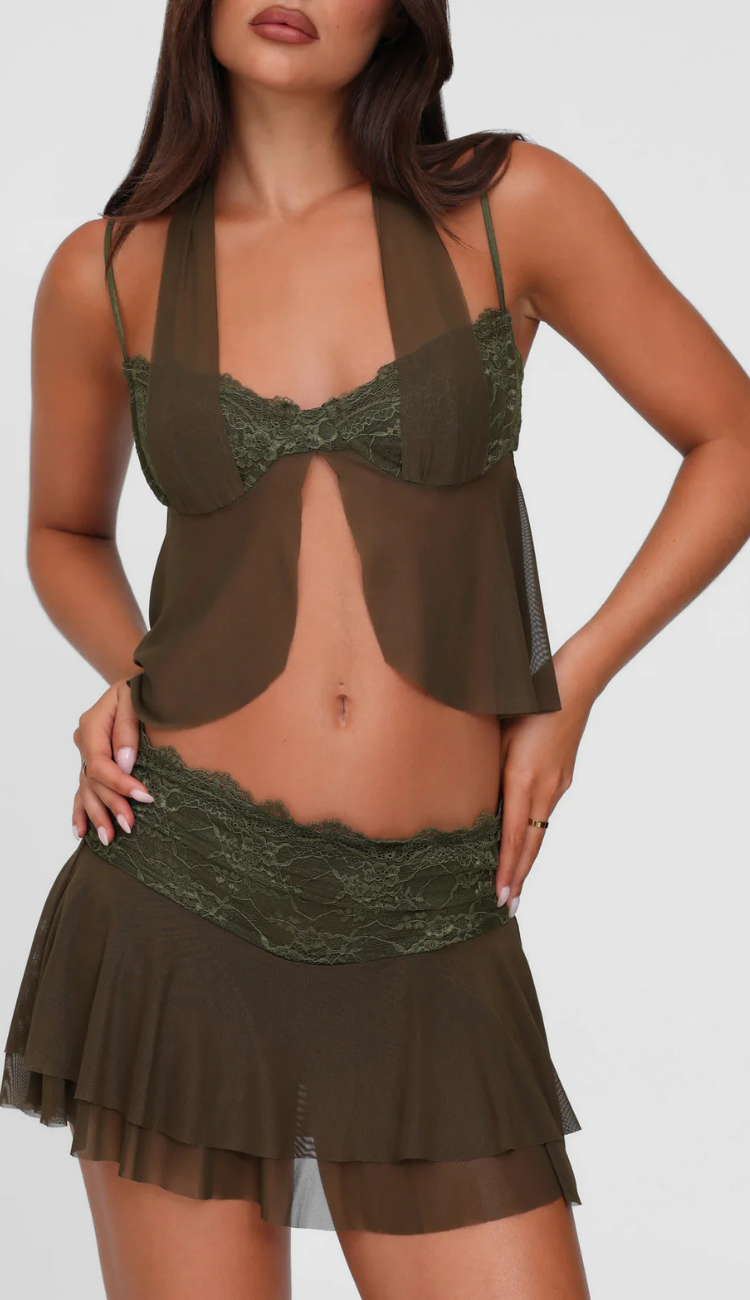 Cobi Olive Skirt Set