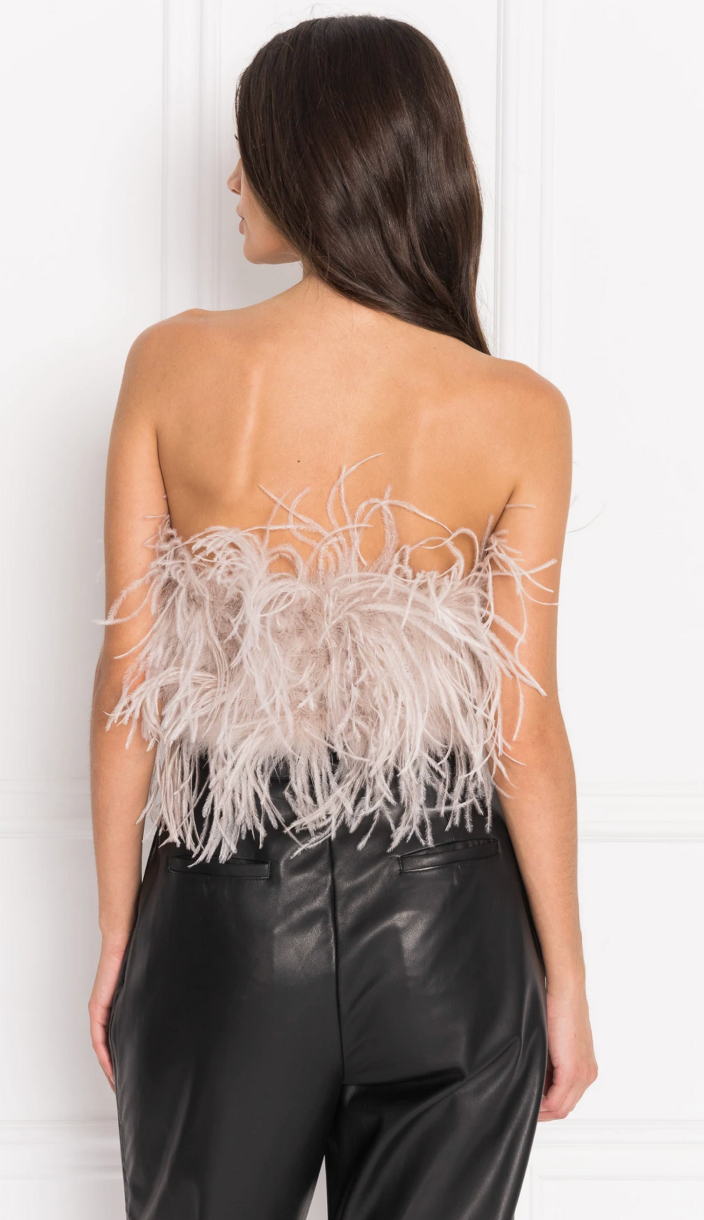 Patty Bustier de Plumes in Dusty Pink