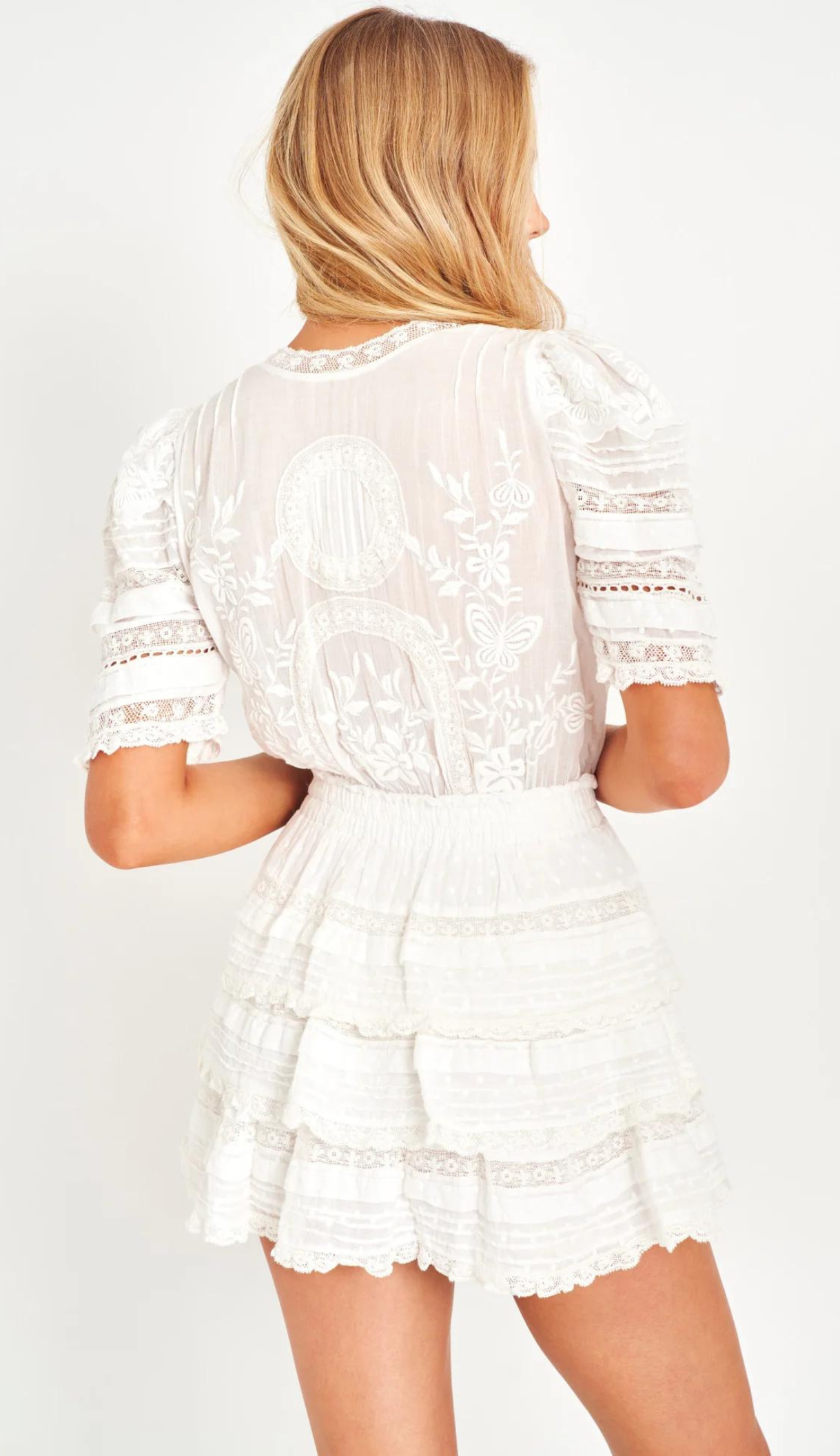 Jane White Lace Mini Dress