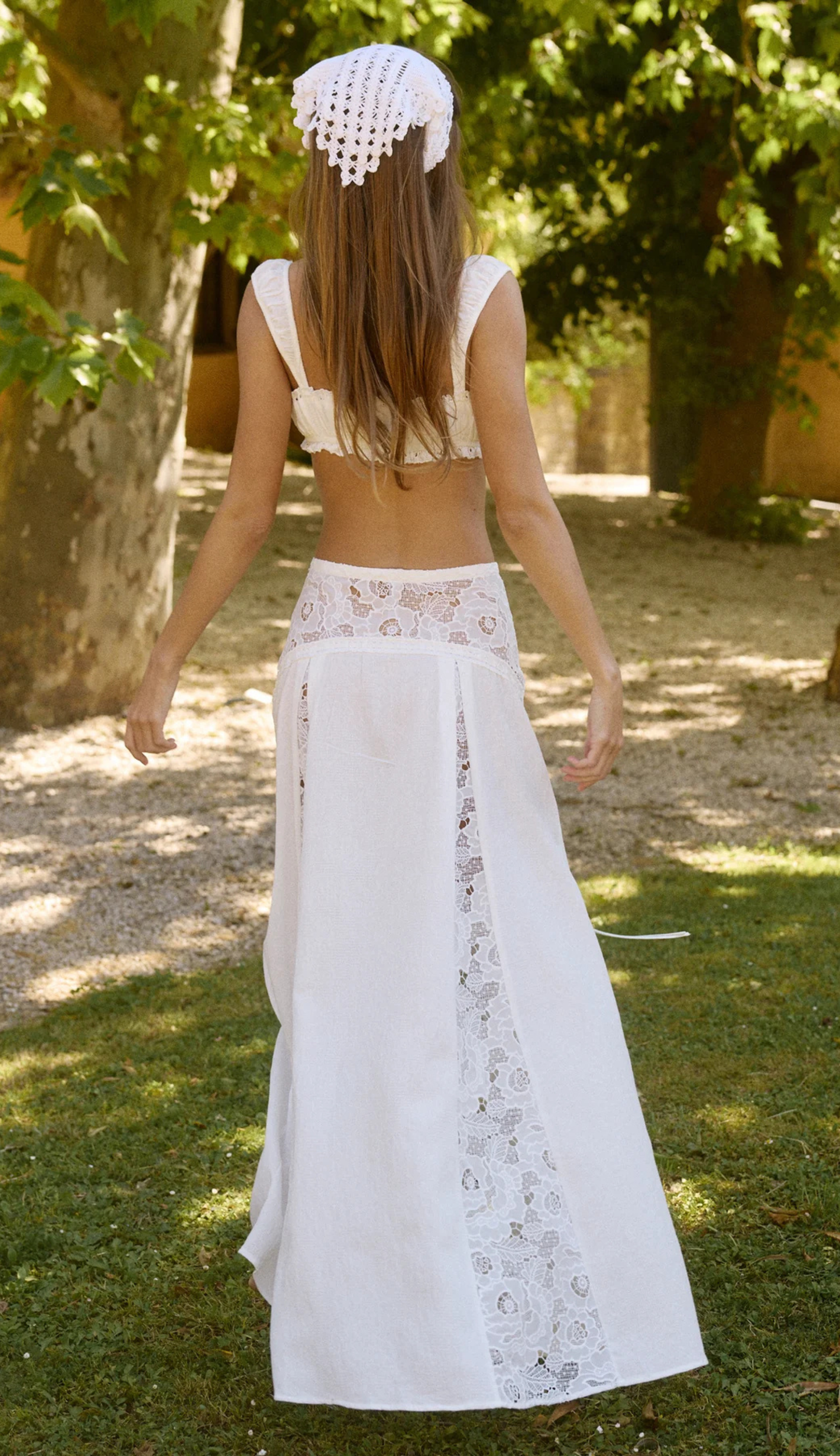 Violet White Skirt Set