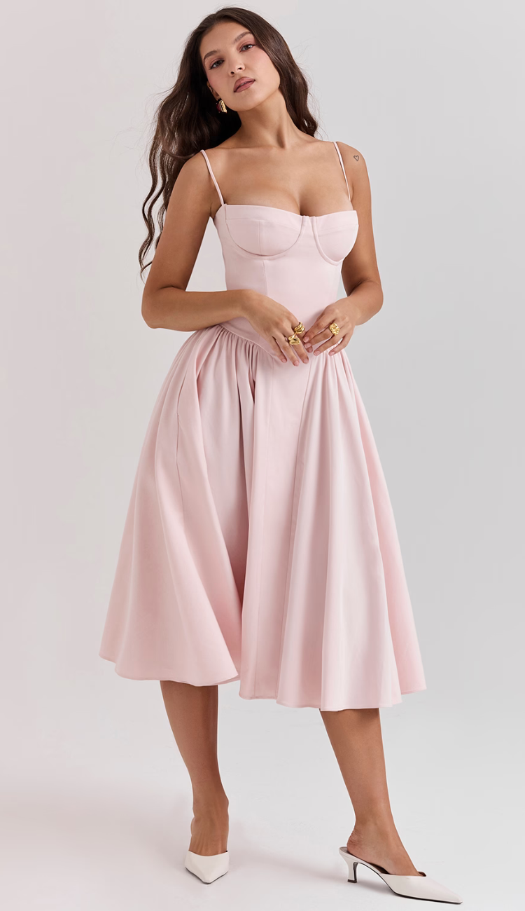 Wyatt Pink Midi Dress