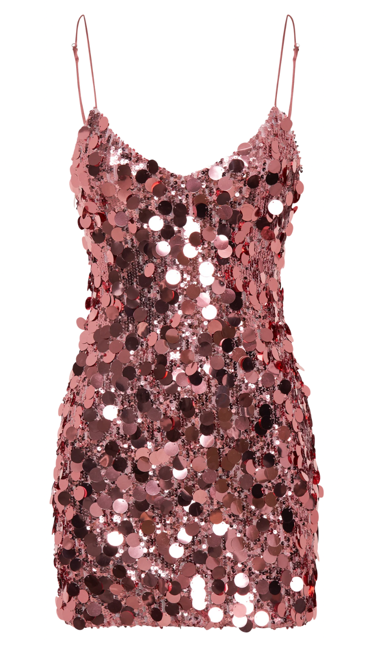 Orphy Pink Sequin Mini Dress